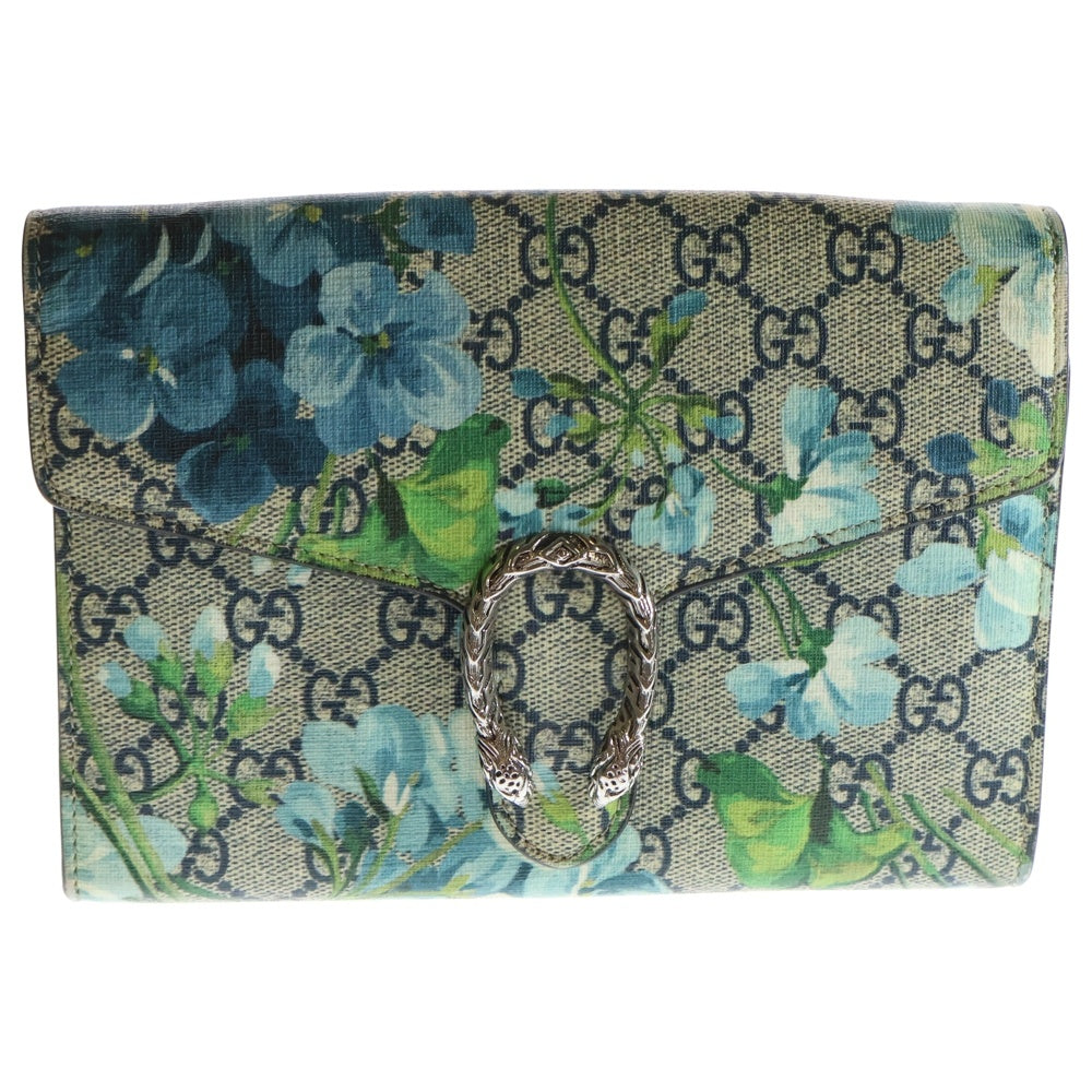 GUCCI(グッチ) デュオ二ュソス GGブルームス ロングウォレット 長財布 シルバー金具 PVC 401231