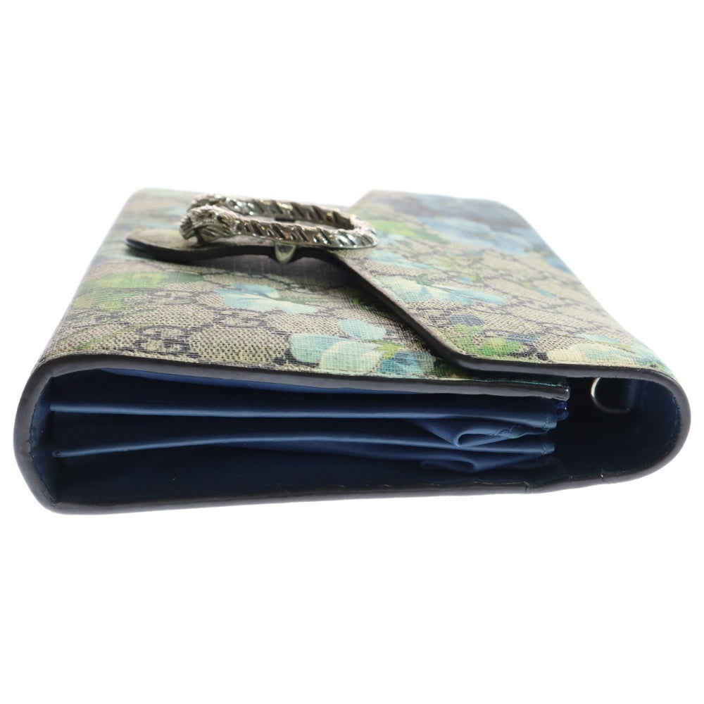 GUCCI(グッチ) デュオ二ュソス GGブルームス ロングウォレット 長財布 シルバー金具 PVC 401231