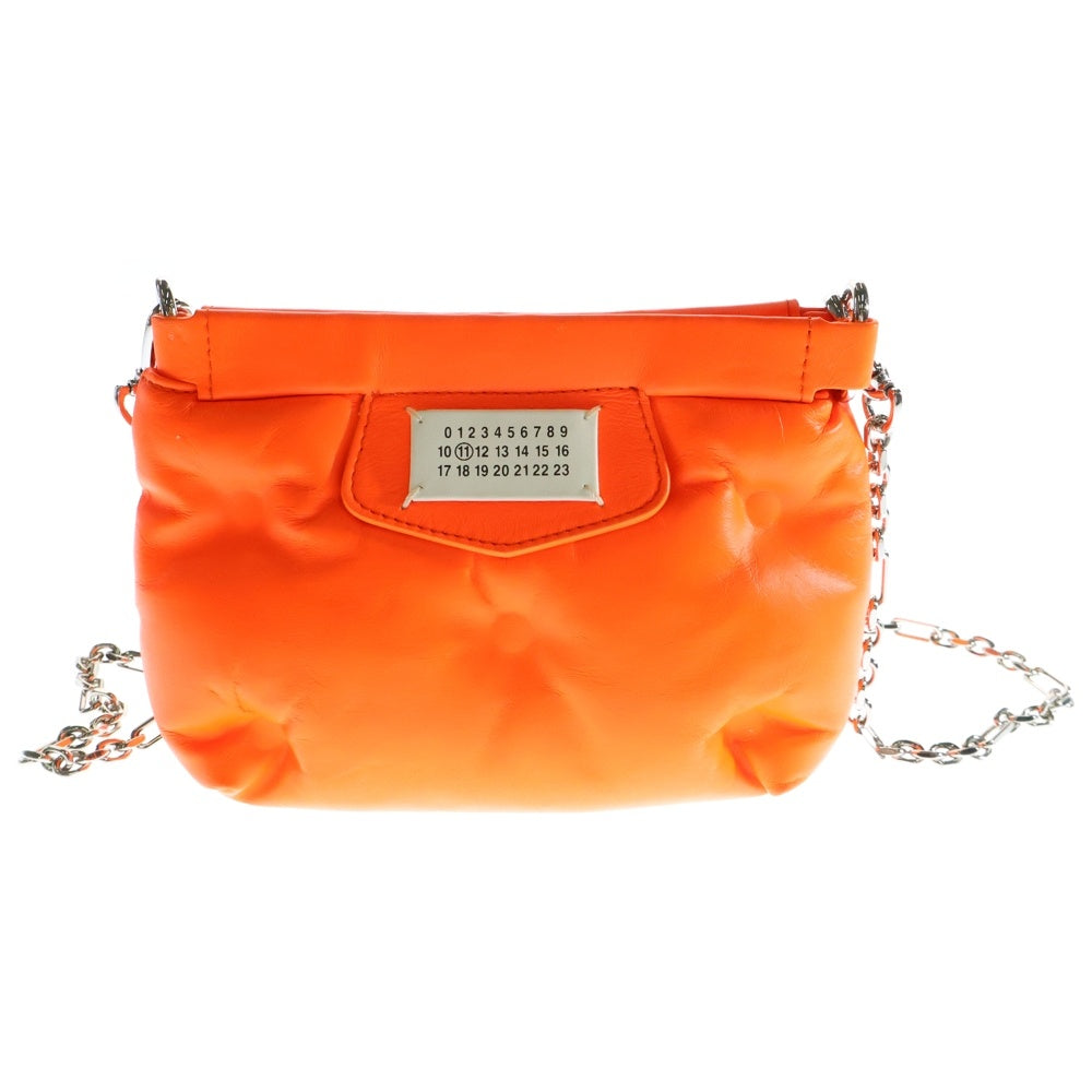 Maison Margiela 11(メゾンマルジェラ11) グラムスラム チェーンショルダーバッグ ミニバッグ オレンジ レザー シルバー金具