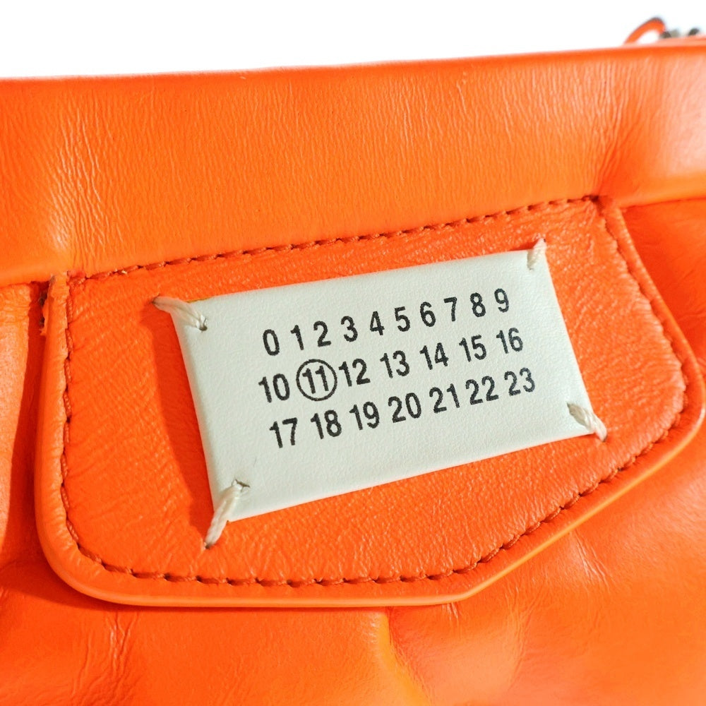 Maison Margiela 11(メゾンマルジェラ11) グラムスラム チェーンショルダーバッグ ミニバッグ オレンジ レザー シルバー金具