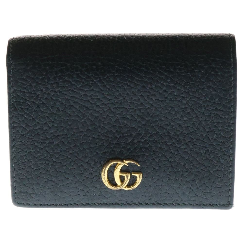GUCCI(グッチ) GGマーモント 二つ折り財布 コンパクトウォレット ブラック レザー 456126