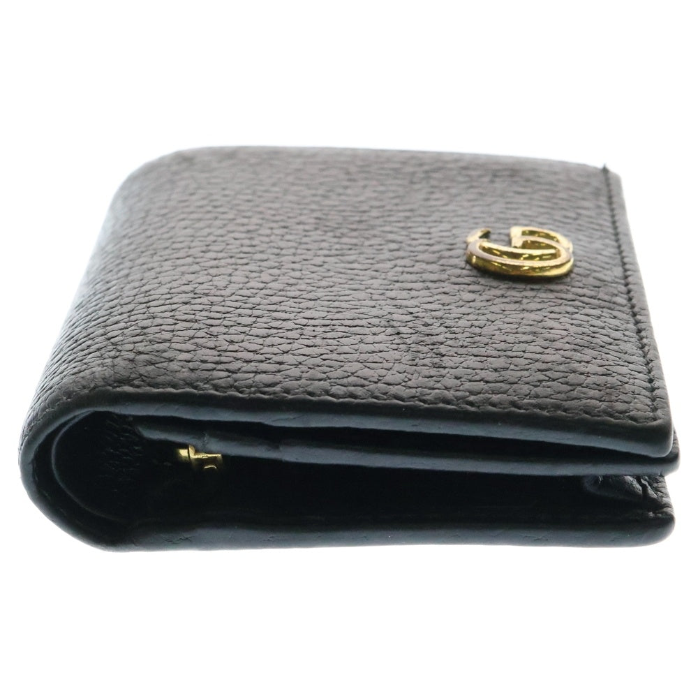 GUCCI(グッチ) GGマーモント 二つ折り財布 コンパクトウォレット ブラック レザー 456126