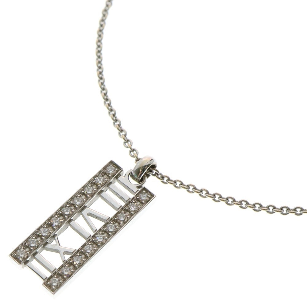 TIFFANY&Co(ティファニー) アトラス オープンバー ダイヤネックレス ペンダント シルバー K18WG 6.6g