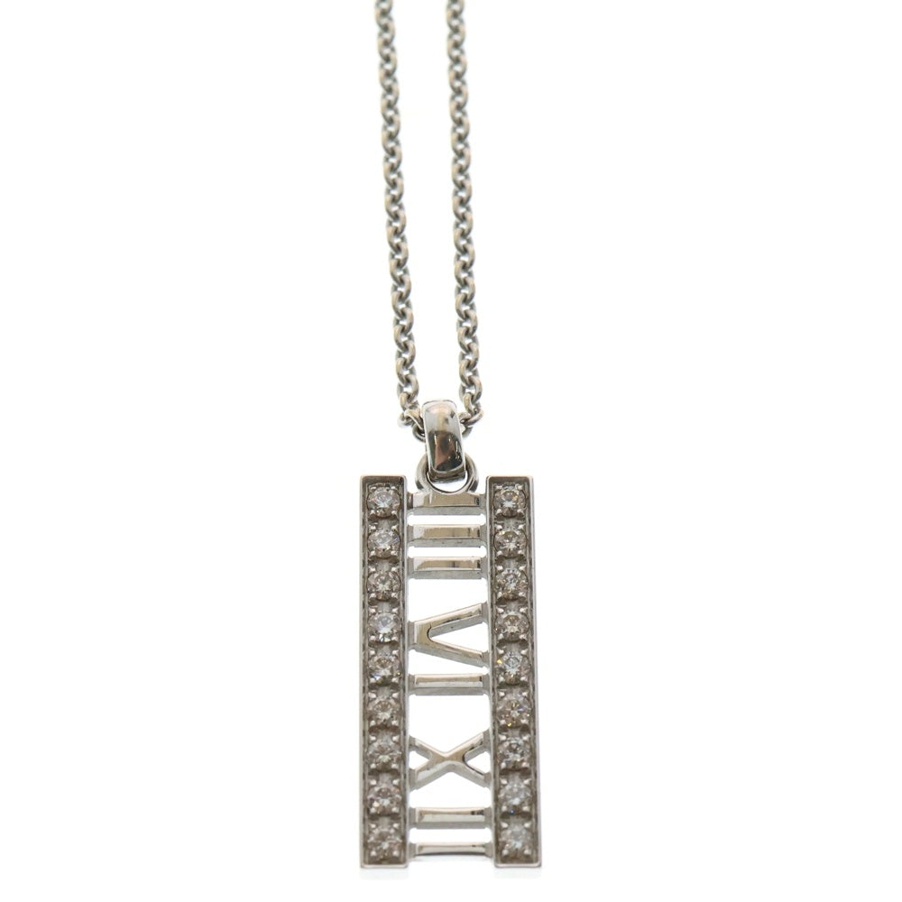 TIFFANY&Co(ティファニー) アトラス オープンバー ダイヤネックレス ペンダント シルバー K18WG 6.6g