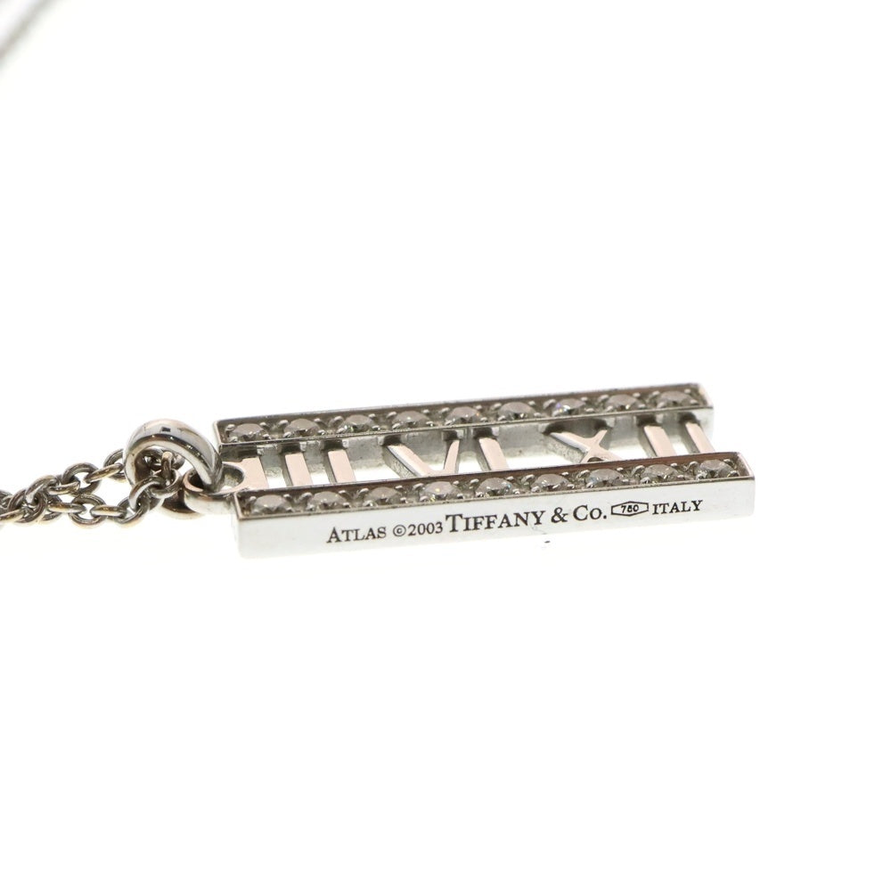 TIFFANY&Co(ティファニー) アトラス オープンバー ダイヤネックレス ペンダント シルバー K18WG 6.6g