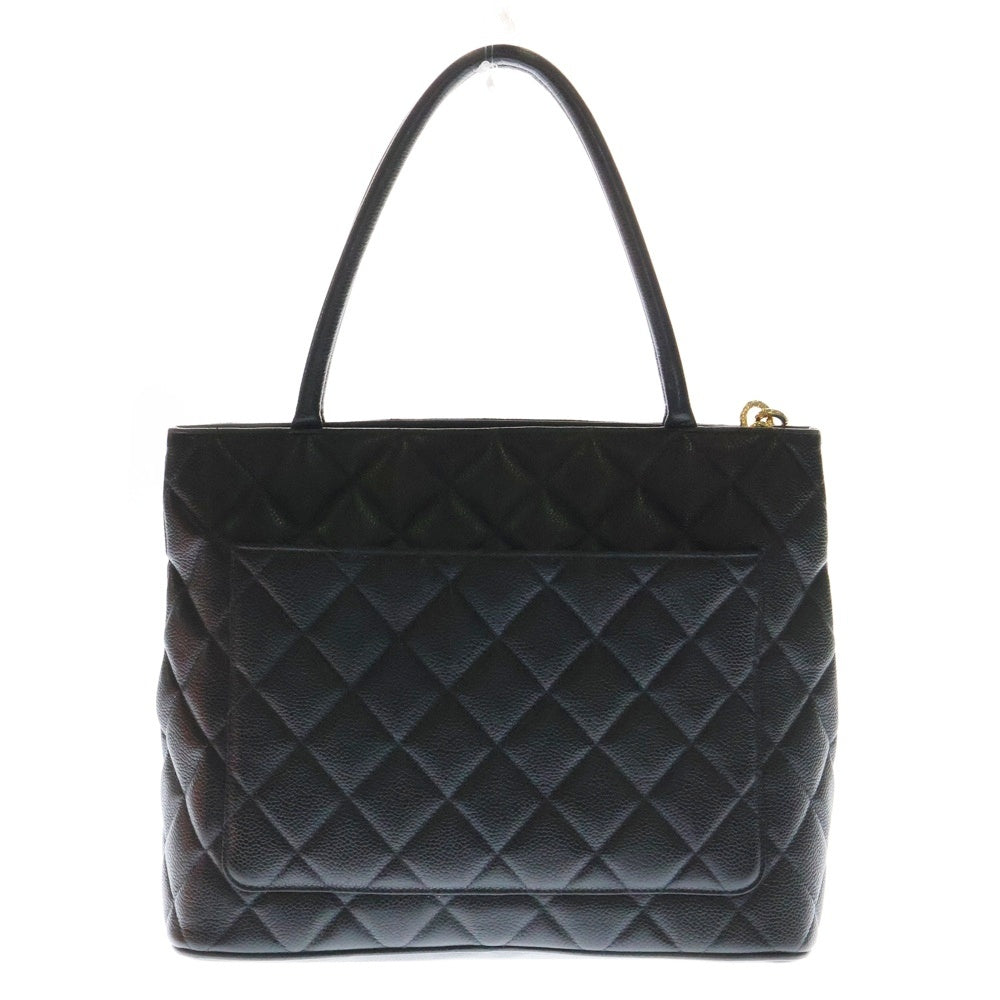 CHANEL(シャネル) 復刻トート ブラック キャビアスキン ゴールド金具 ハンドバッグ