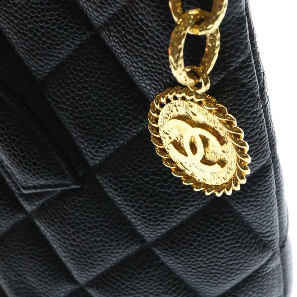 CHANEL(シャネル) 復刻トート ブラック キャビアスキン ゴールド金具 ハンドバッグ