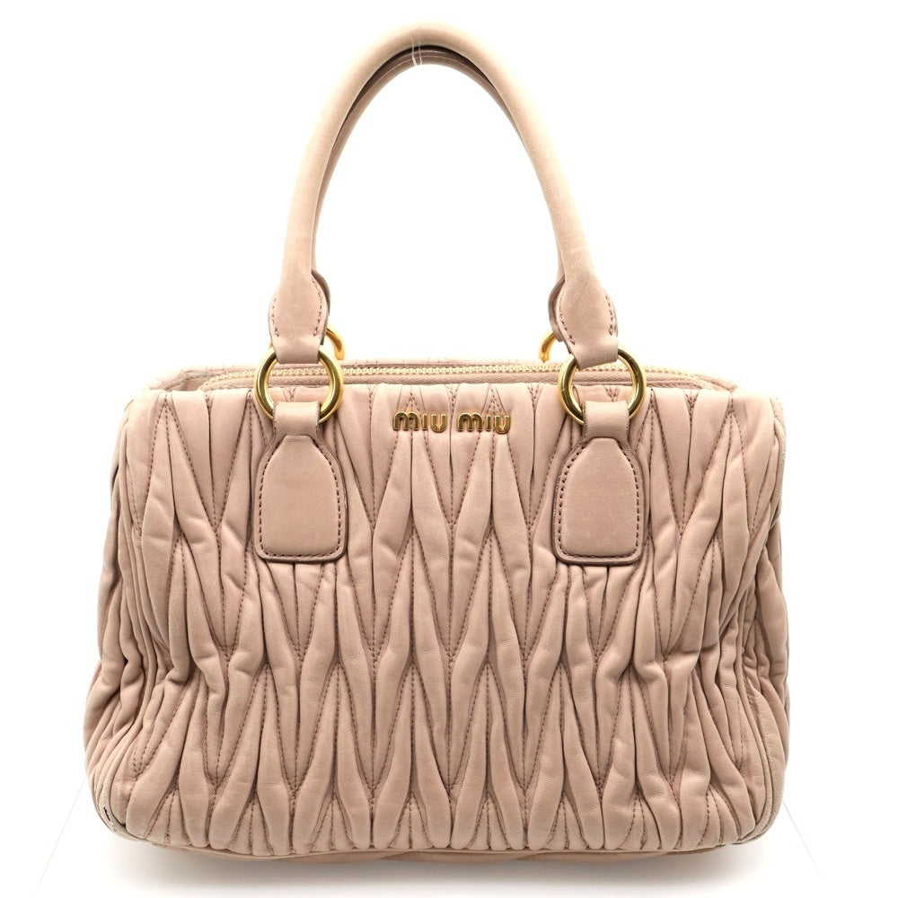 miumiu(ミュウミュウ) マテラッセ 2WAY レザーハンドバッグ ショルダーバッグ ピンク レディース