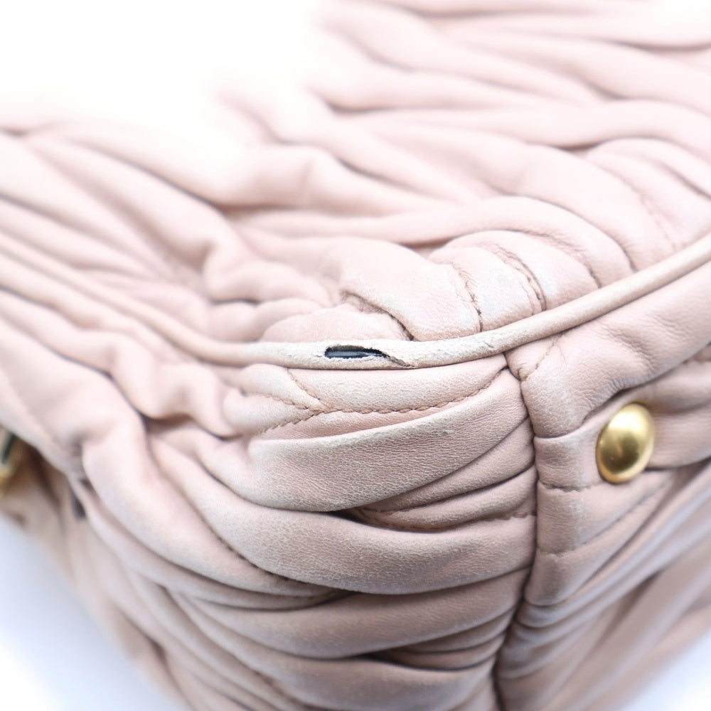 miumiu(ミュウミュウ) マテラッセ 2WAY レザーハンドバッグ ショルダーバッグ ピンク レディース