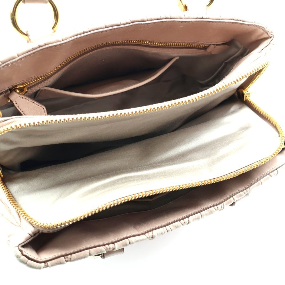 miumiu(ミュウミュウ) マテラッセ 2WAY レザーハンドバッグ ショルダーバッグ ピンク レディース