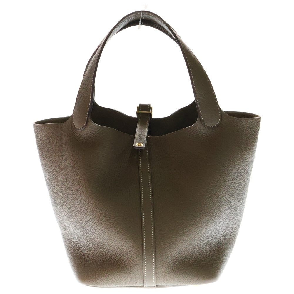 HERMES(エルメス) ピコタンロックMM エトゥープ トリヨンクレマンス レザーハンドバッグ ブラウン レディース D刻印