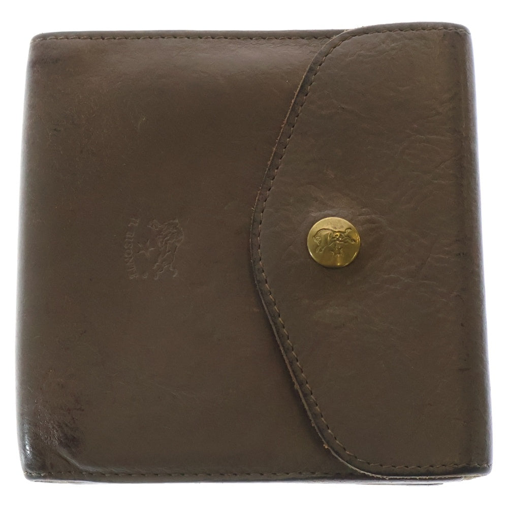 IL BISONTE(イル ビゾンテ) レザー二つ折り財布 ベージュ