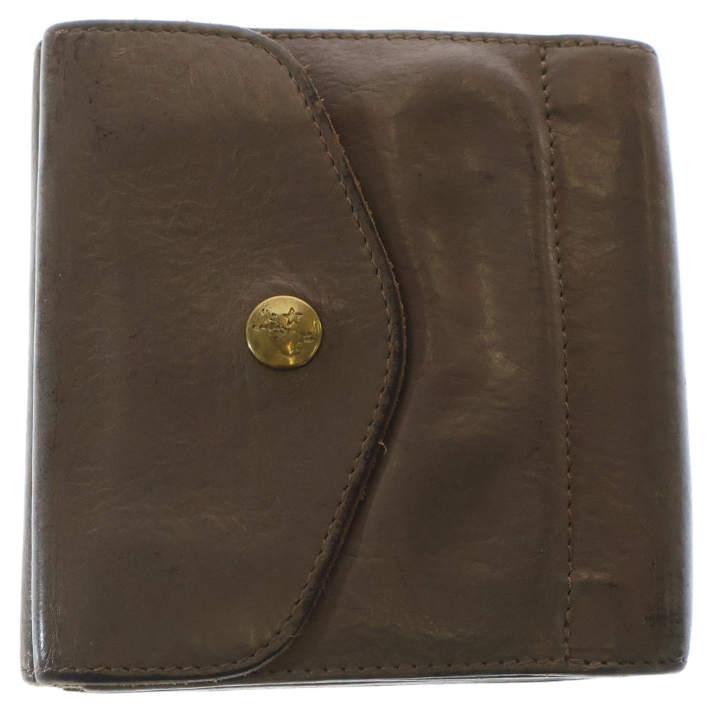 IL BISONTE(イル ビゾンテ) レザー二つ折り財布 ベージュ