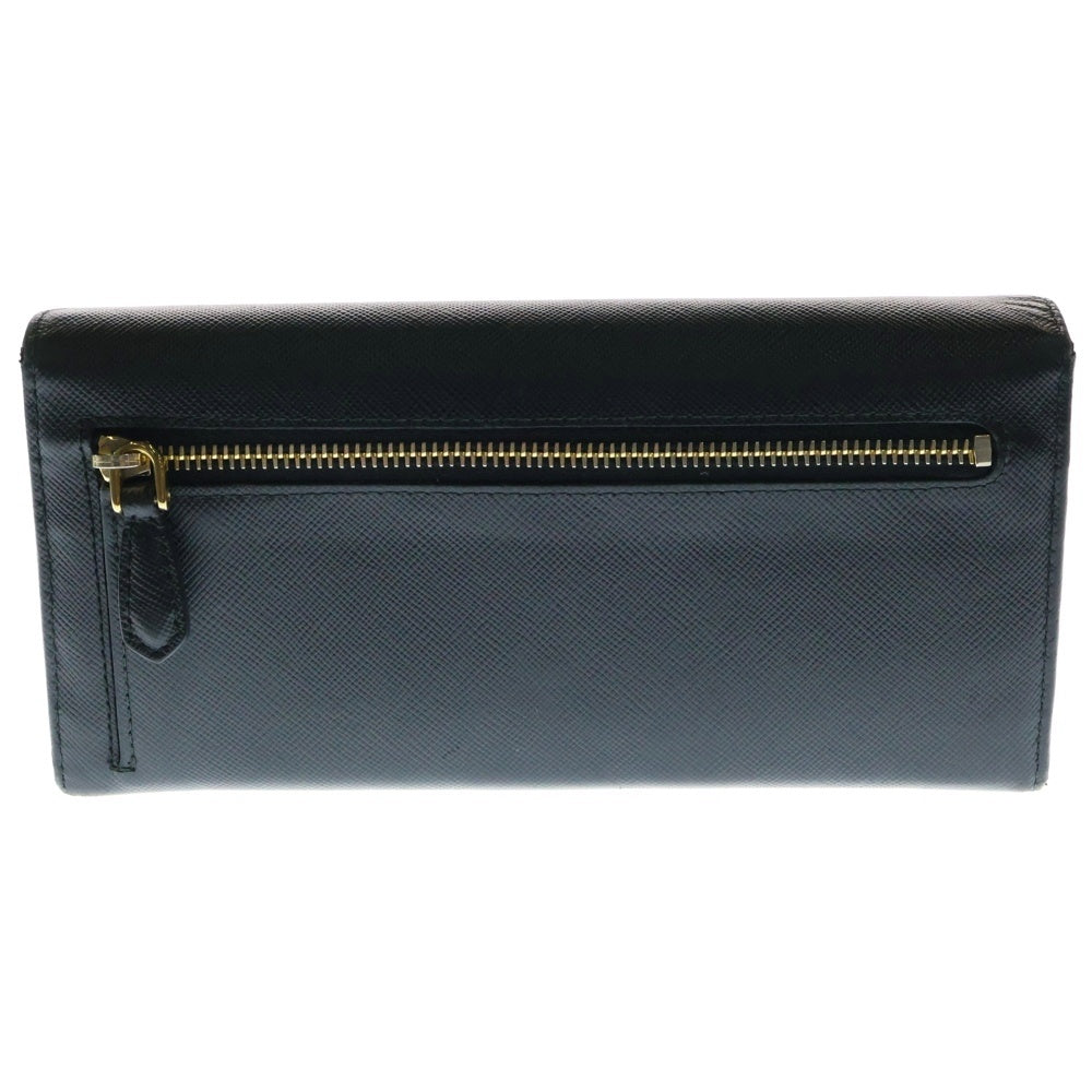 PRADA(プラダ) サフィアーノ 二つ折り長財布 ロングウォレット カードケース レザー ブラック ゴールド金具 1M1132