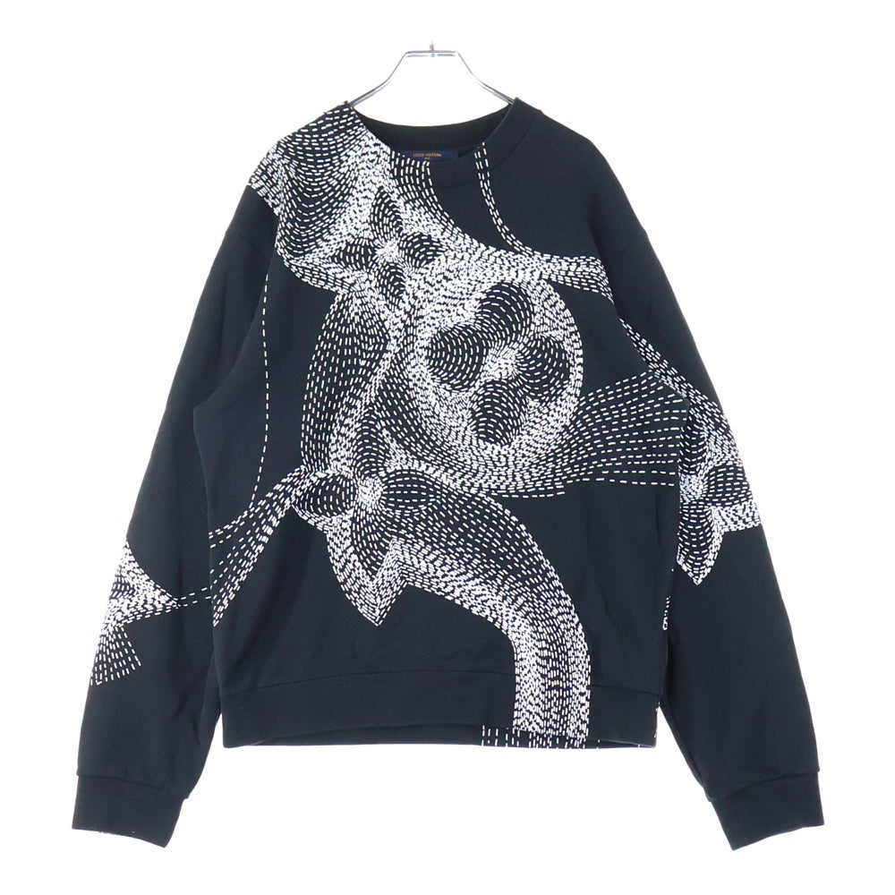 LOUIS VUITTON(ルイヴィトン) 20AW フラワープリンテッド クルーネックウェットトレーナー ブラック RM202 IHN HJY85W
