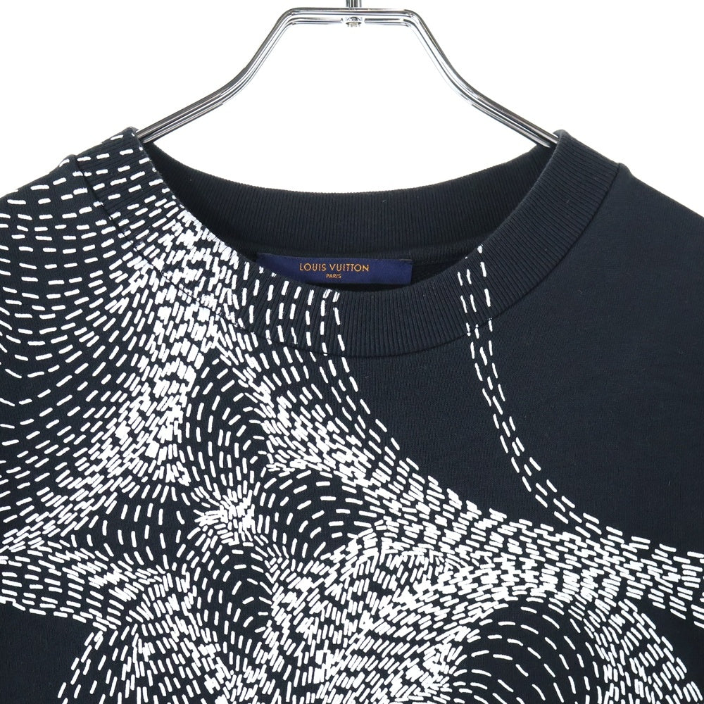 LOUIS VUITTON(ルイヴィトン) 20AW フラワープリンテッド クルーネックウェットトレーナー ブラック RM202 IHN HJY85W
