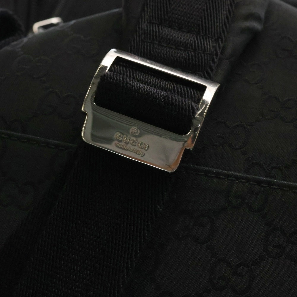 GUCCI(グッチ) GGナイロン バッグパック リュック ブラック レザー 179606