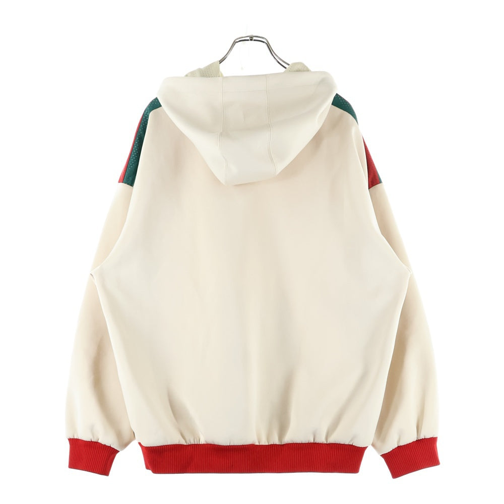 GUCCI(グッチ) Logo Light Web Stripe Neoprene ロゴ ライト ウェブ ストライプ ネオプレン プルオーバーパーカー アイボリー 752274