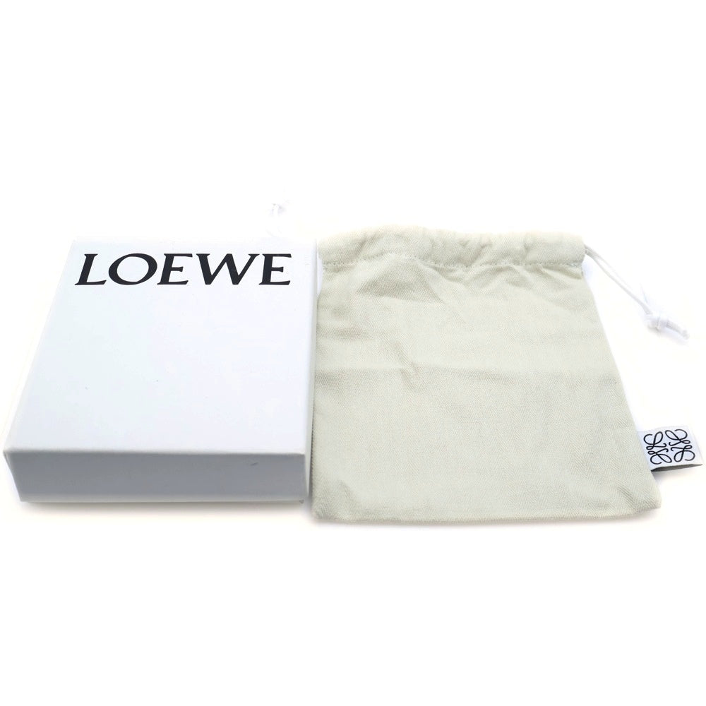 LOEWE(ロエベ) アナグラム スリム コンパクトウォレット コインケース 二つ折り財布 グリーン シルバー金具 レザー