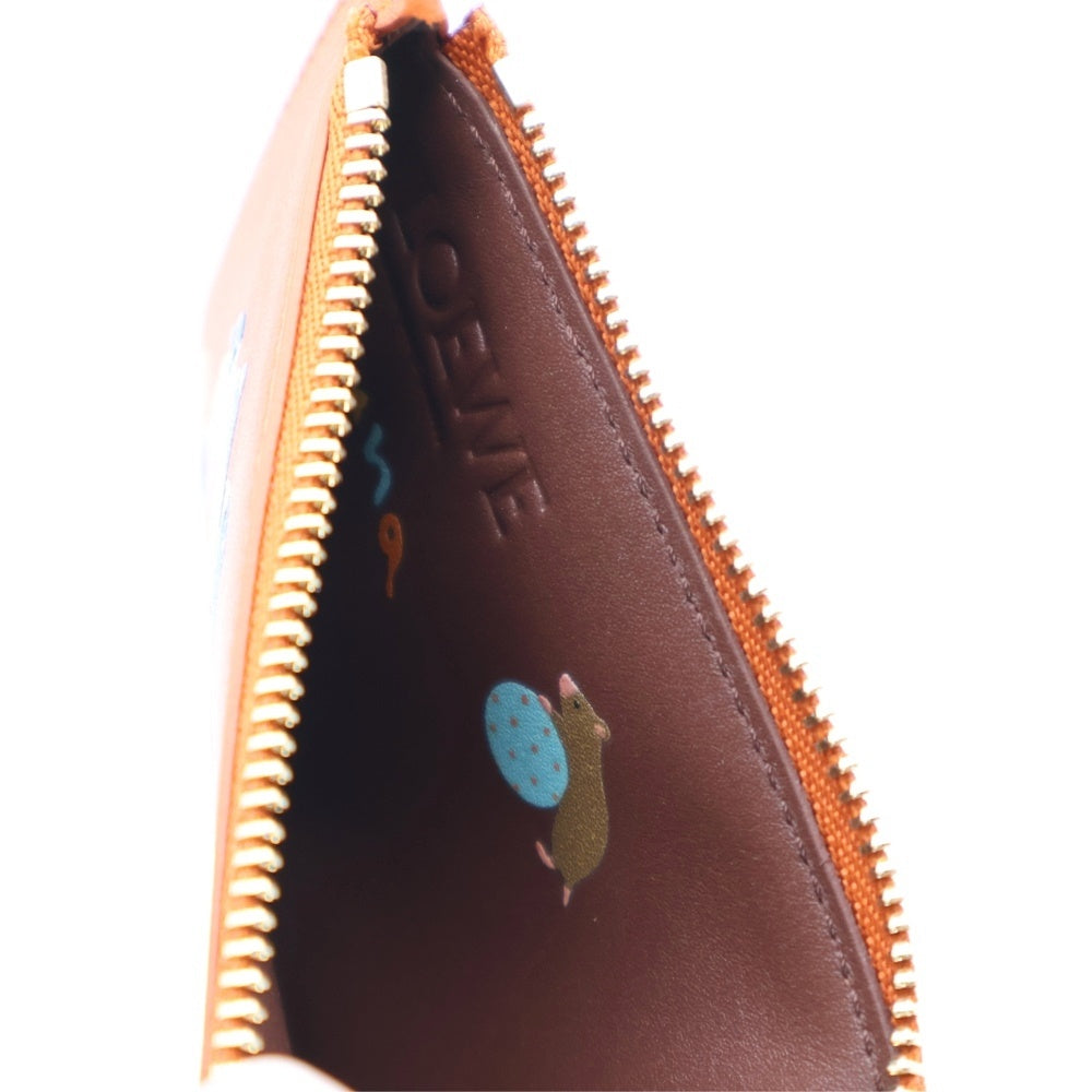 LOEWE(ロエベ) ×スナフジタ ハムスター フラグメントケース カードケース コインケース 小物入れ ゴールド金具 オレンジ レザー