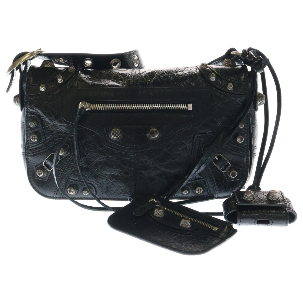 BALENCIAGA(バレンシアガ) LE CAGOLE XS ルカゴール スタッズ レザー ショルダーバッグ ブラック 719082