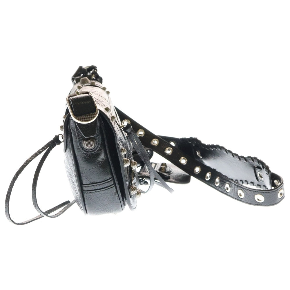 BALENCIAGA(バレンシアガ) LE CAGOLE XS ルカゴール スタッズ レザー ショルダーバッグ ブラック 719082