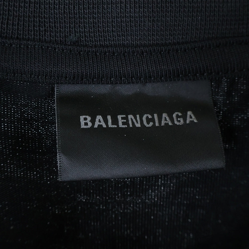 BALENCIAGA(バレンシアガ) 反転ミラーロゴプリント クルーネック 半袖Tシャツ カットソー ブラック 764235