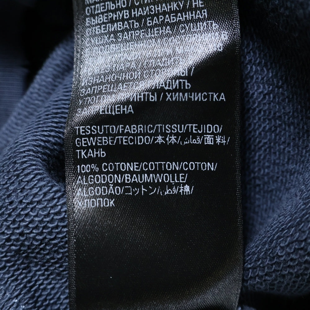 BALENCIAGA(バレンシアガ) Hand Drawn BB Icon Hoodieダメージ加工 ロゴプリント プルオーバースウェットパーカー フーディー ブルー/グレー 620973