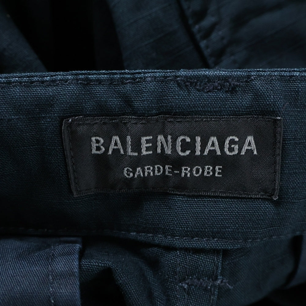 BALENCIAGA(バレンシアガ) ラージ カーゴ コットン ワイド ストレート パンツ ネイビー 814571