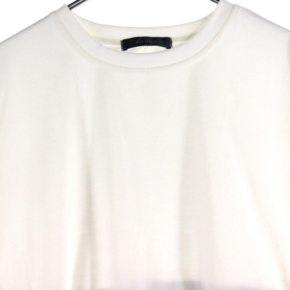 NO BRAND(ノーブランド) Bou jeloud 切替 半袖Tシャツ ホワイト レディース 〇
