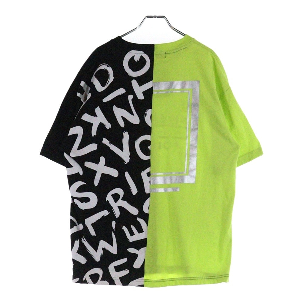 NO BRAND(ノーブランド) PLACE PLAN プレイスプラン バイカラー 半袖Tシャツ イエロー×ブラック