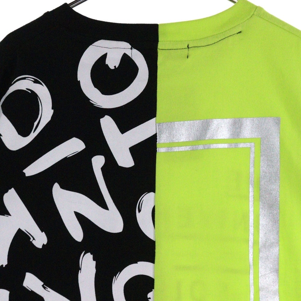 NO BRAND(ノーブランド) PLACE PLAN プレイスプラン バイカラー 半袖Tシャツ イエロー×ブラック