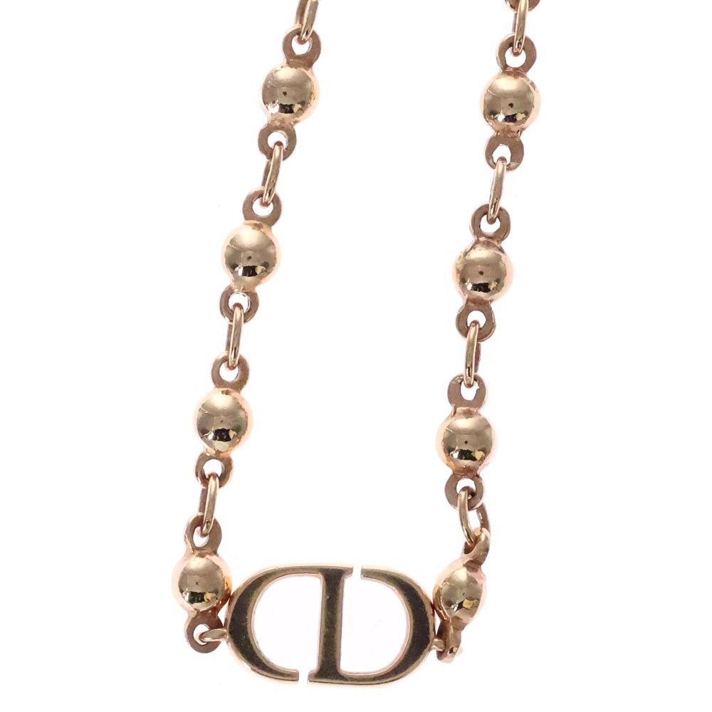 DIOR(ディオール) CDロゴ プチ ネックレス ペンダント チェーン ピンクゴールド GP