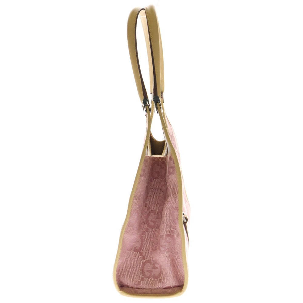 GUCCI(グッチ) ジャッキー GGキャンバス ハンドバッグ ワンショルダーバッグ ベージュ×ピンク ガンメタ金具 キャンバス×レザー 002-1067