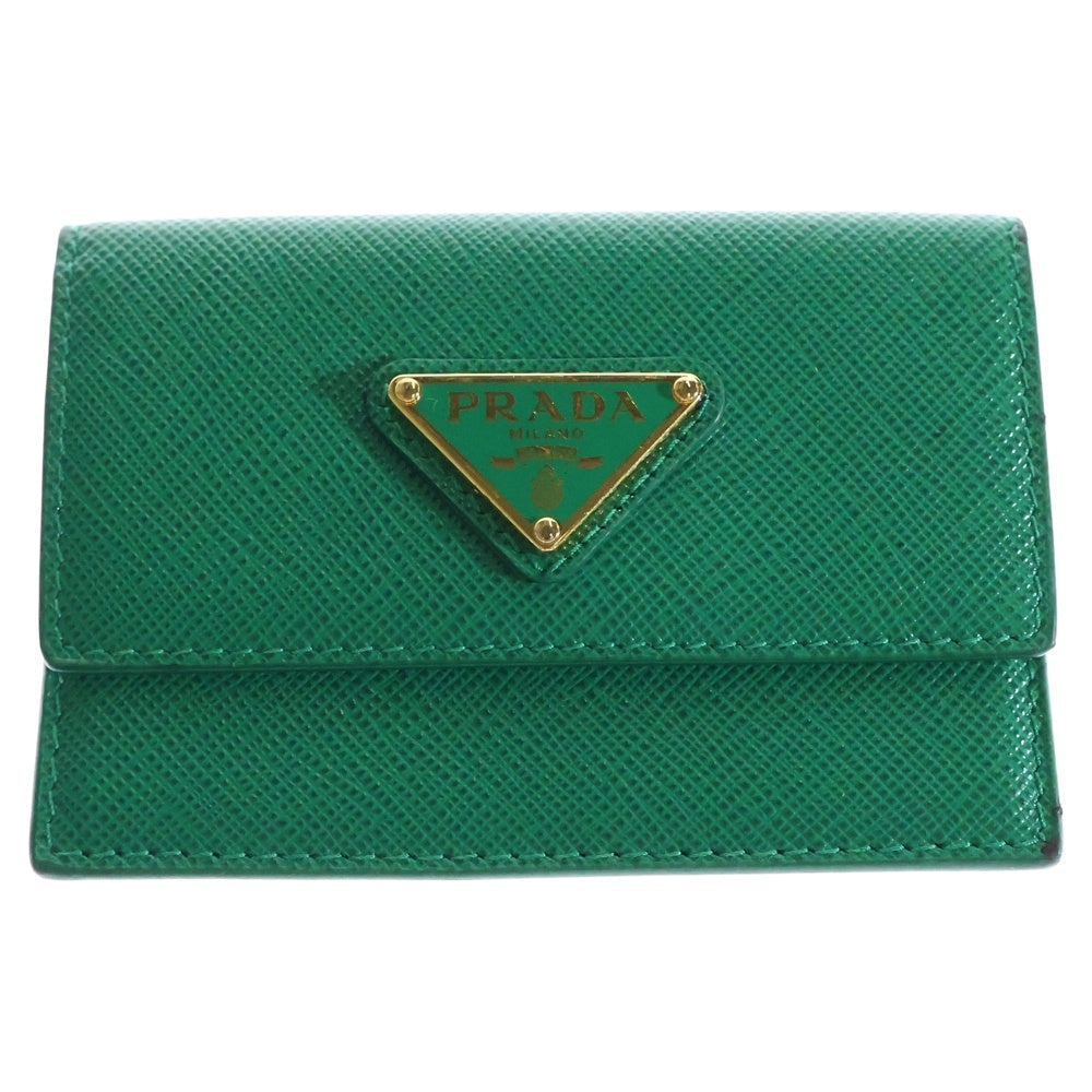 PRADA(プラダ) カードケース 名刺入れ 小物入れ グリーン サフィアーノレザー