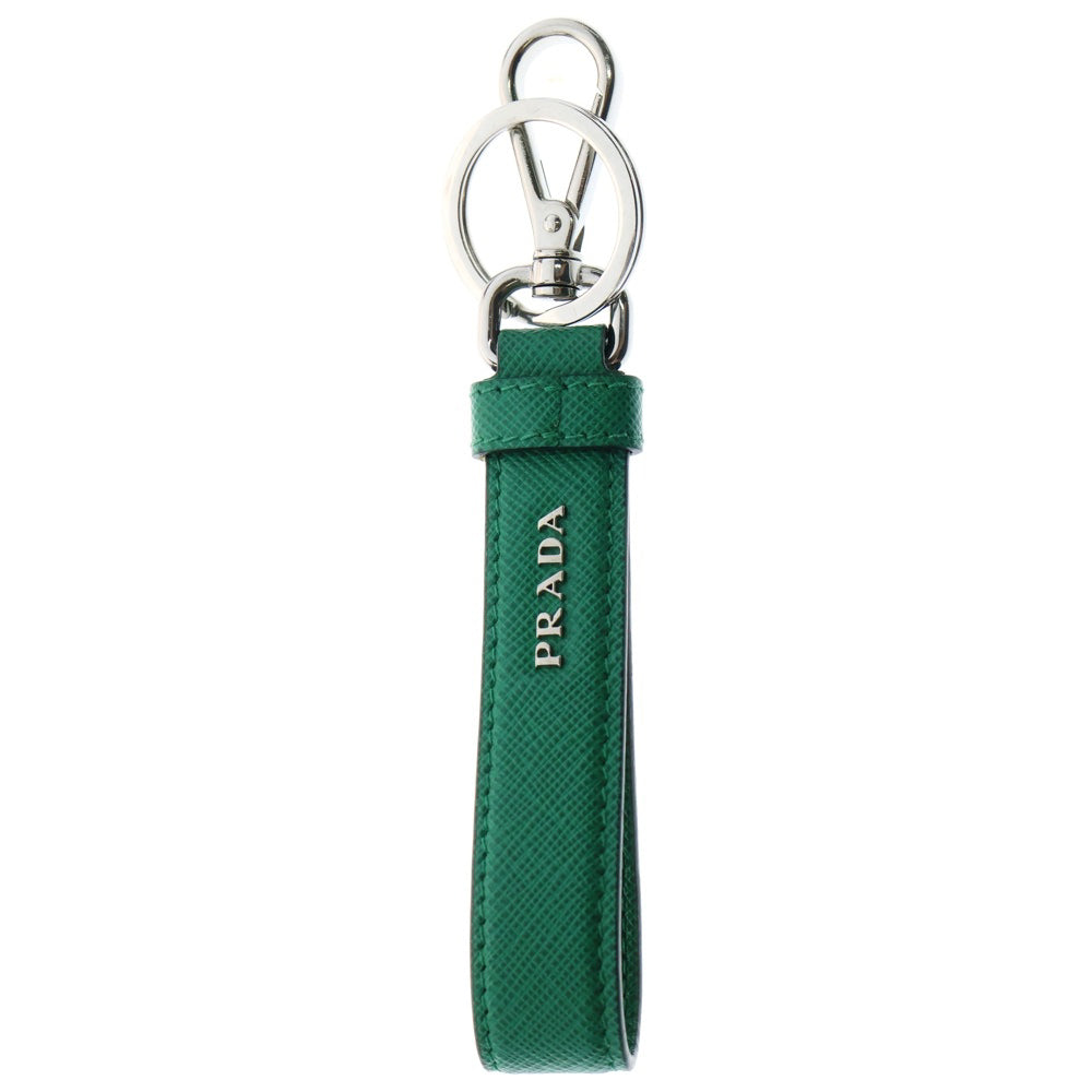PRADA(プラダ) キーホルダー ストラップ サフィアーノレザー シルバー金具 グリーン 2PP68T