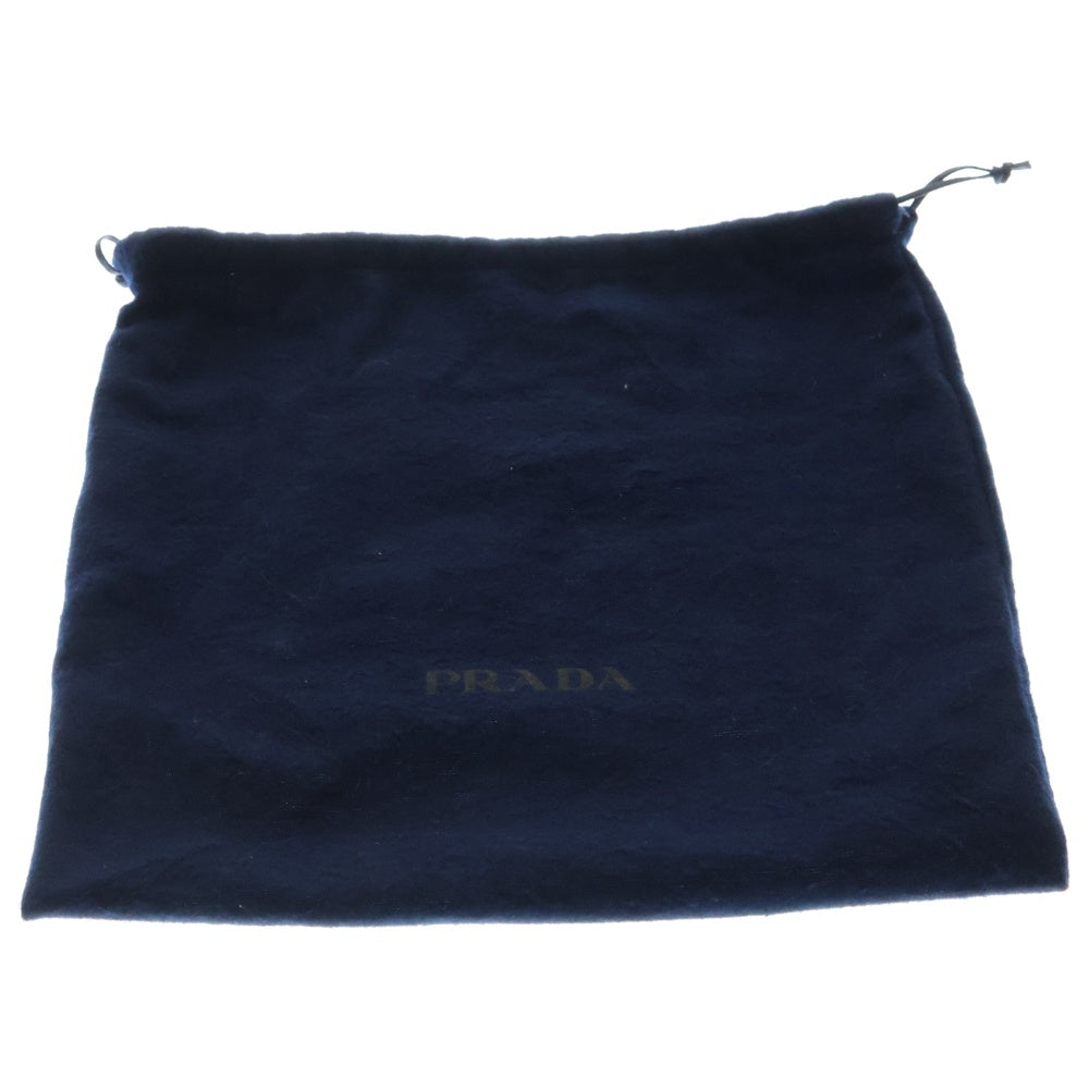PRADA(プラダ) Re-Nylon ロゴ三角プレート ショルダーバッグ ボディバッグ ブラック シルバー金具 ナイロン×レザー 2VH172