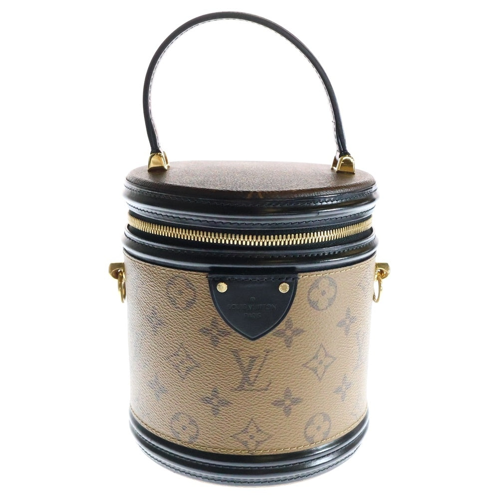LOUIS VUITTON(ルイヴィトン) カンヌ モノグラムリバース PVC レザー 2WAY ハンド ショルダー バニティバッグ ゴールド金具 ブラウン/ブラック M43986