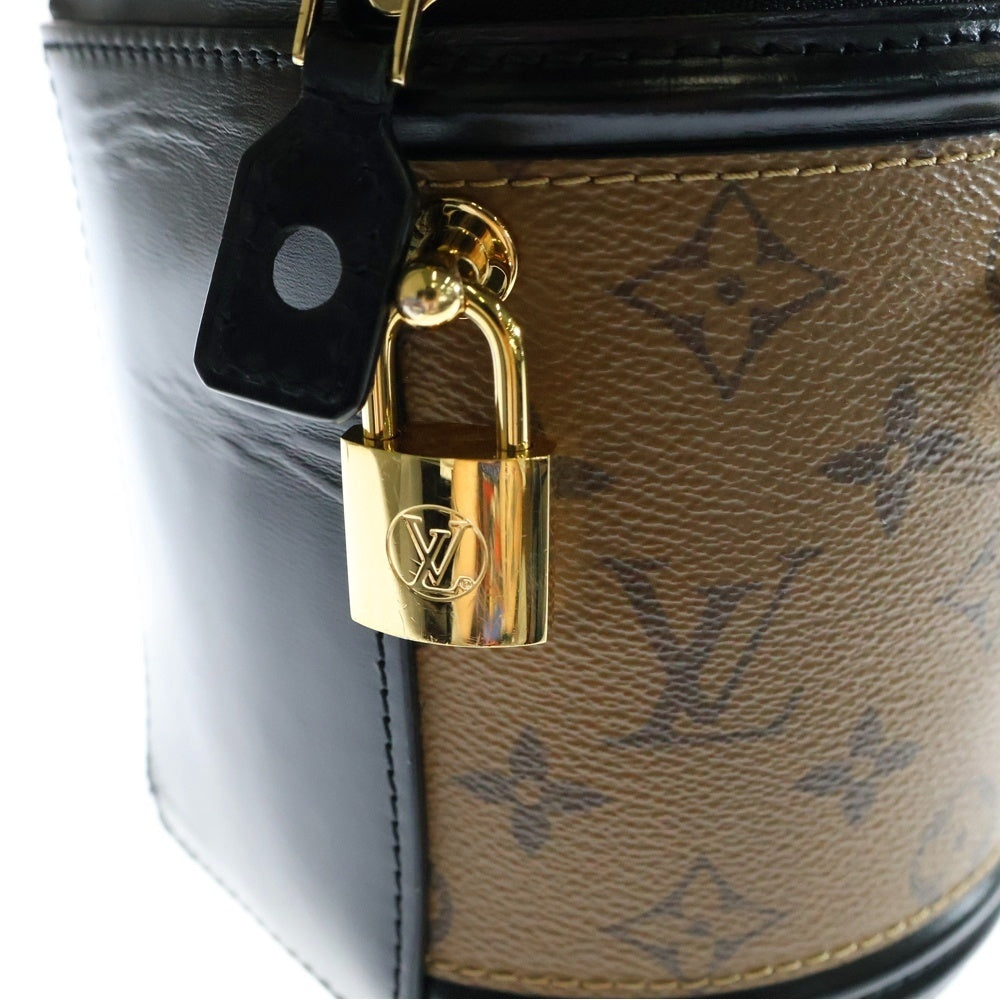 LOUIS VUITTON(ルイヴィトン) カンヌ モノグラムリバース PVC レザー 2WAY ハンド ショルダー バニティバッグ ゴールド金具 ブラウン/ブラック M43986