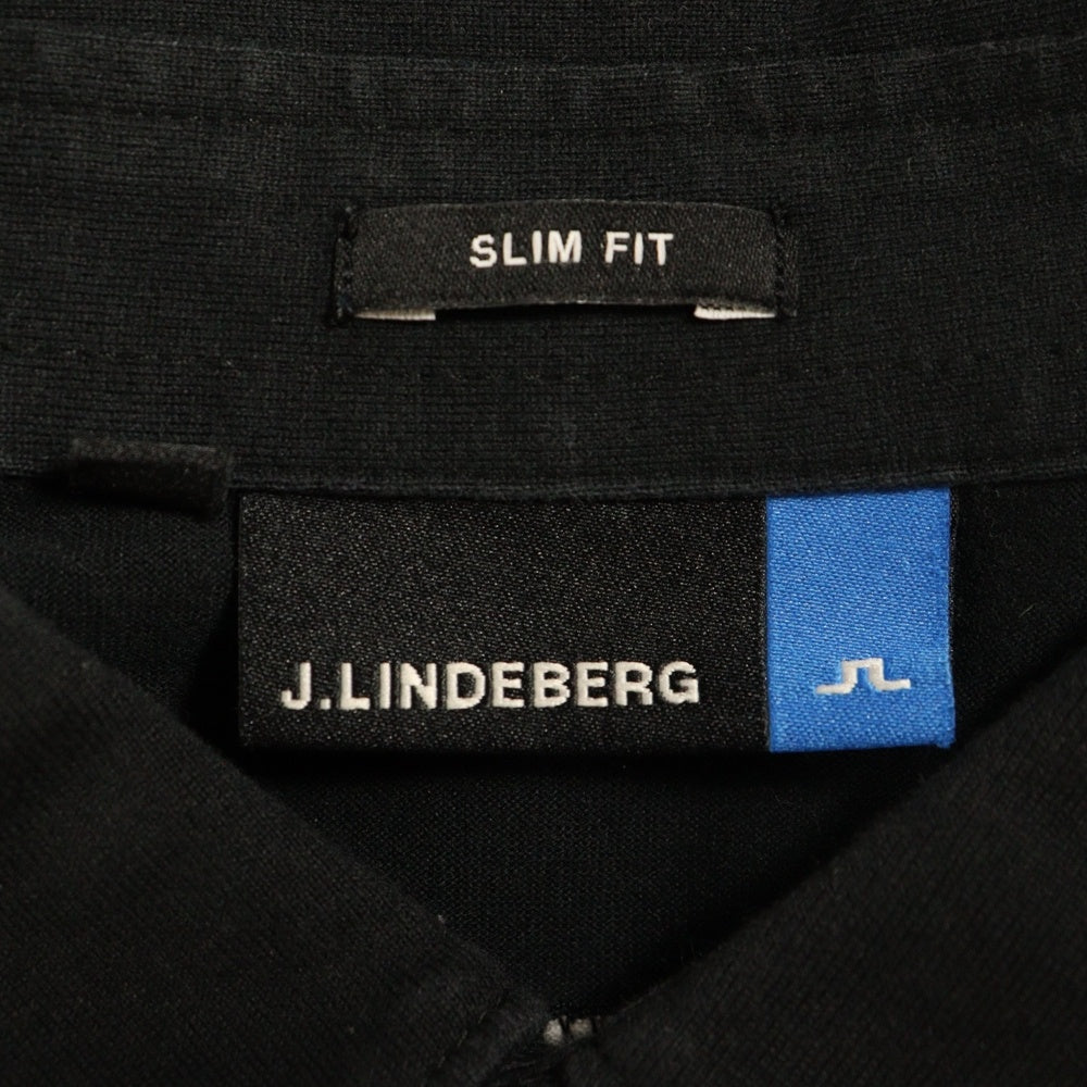 J.LINDEBERG(ジェイリンドバーグ) スリムフィット 半袖ポロシャツ ブラック