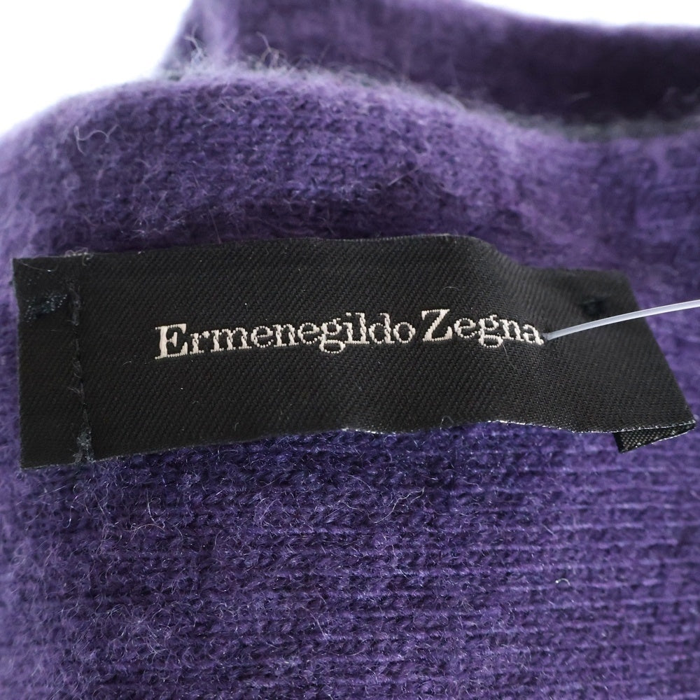 Ermenegildo Zegna(エルメネジルドゼニア) バイカラーマフラー パープル×ブラック