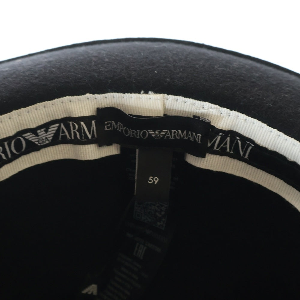 EMPORIO ARMANI(エンポリオアルマーニ) ウール中折れハット ブラック 〇