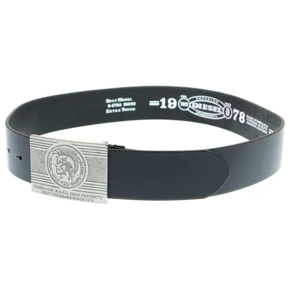 DIESEL(ディーゼル) ベルト ブラック レザー シルバー金具 X06193