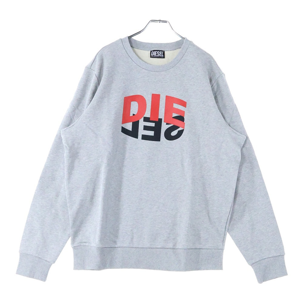 DIESEL(ディーゼル) ミラーロゴ 長袖スウェット グレー A00809