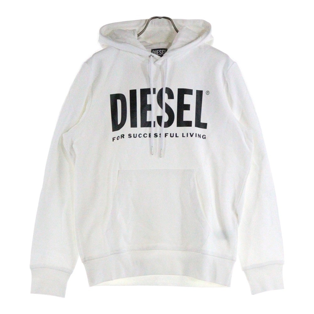 DIESEL(ディーゼル) ロゴ 長袖 プルオーバーパーカー フーディー ホワイト A02813
