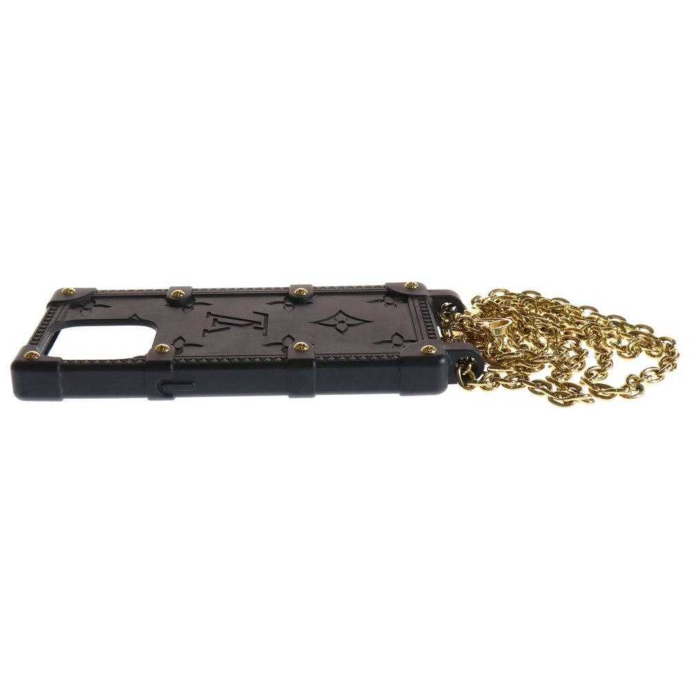 LOUIS VUITTON(ルイヴィトン) リ・トランク モノグラム iPhone14Pro スマートフォンケース チェーン ショルダー ゴールド金具 ブラック M81997