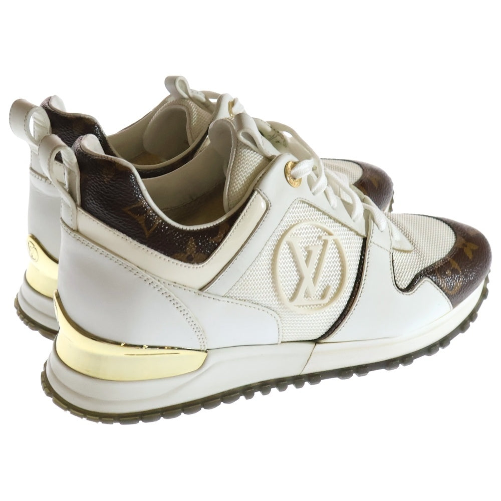 LOUIS VUITTON(ルイヴィトン) ランアウェイ ライン モノグラム ラバーロゴ PVC レザー レースアップ ローカットシューズ スニーカー ホワイト/ブラウン レディース 1A3CW4