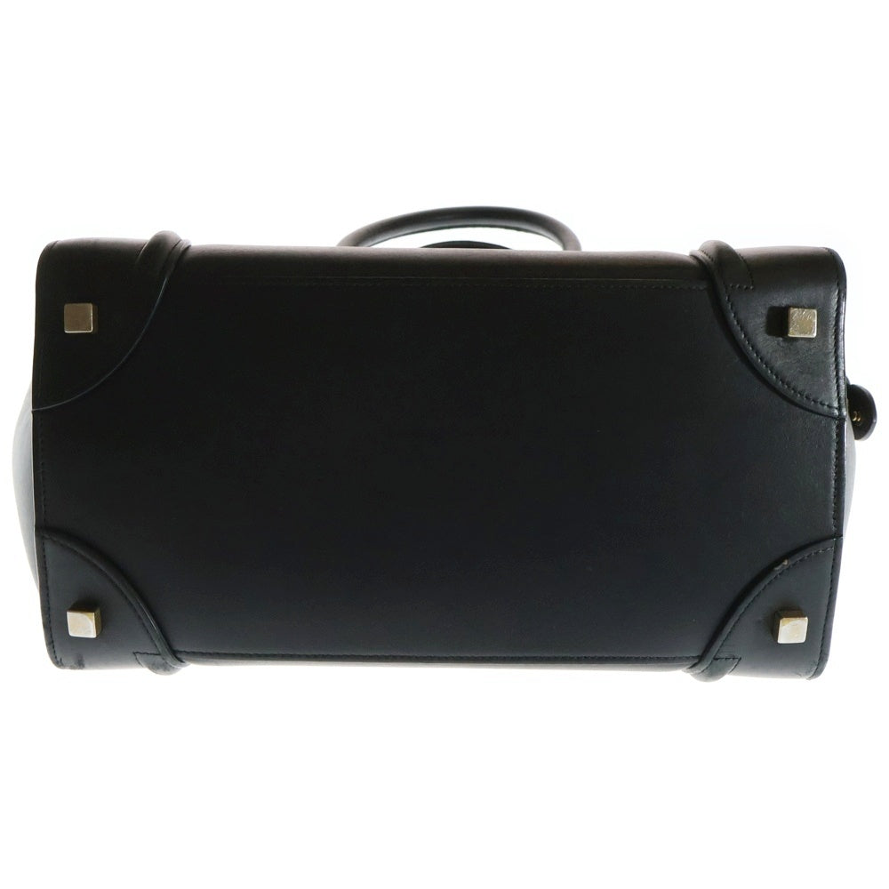 CELINE(セリーヌ) ラゲージ ミニショッパー レザー ハンド トートバッグ ゴールド金具 ブラック 165213