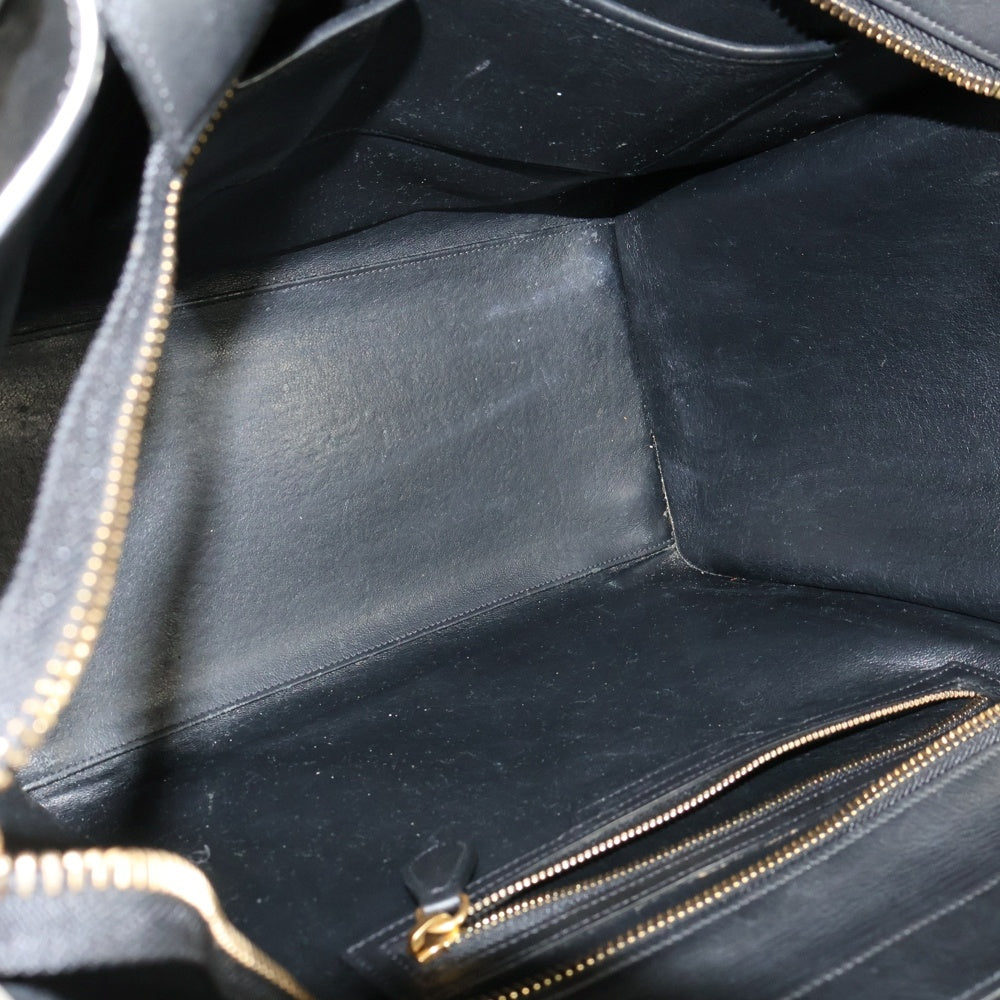 CELINE(セリーヌ) ラゲージ ミニショッパー レザー ハンド トートバッグ ゴールド金具 ブラック 165213