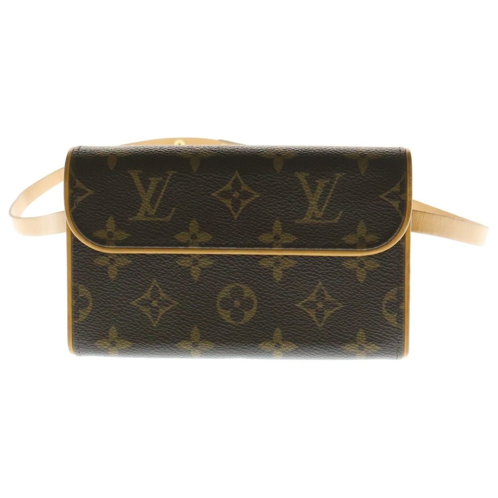 LOUIS VUITTON(ルイヴィトン) ポシェットフロランティーヌ モノグラム PVC レザー ウエストポーチ ボディバッグ ゴールド金具 ブラウン M51855